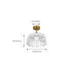 Mini lustre semi-encastré en cristal doré à une lumière