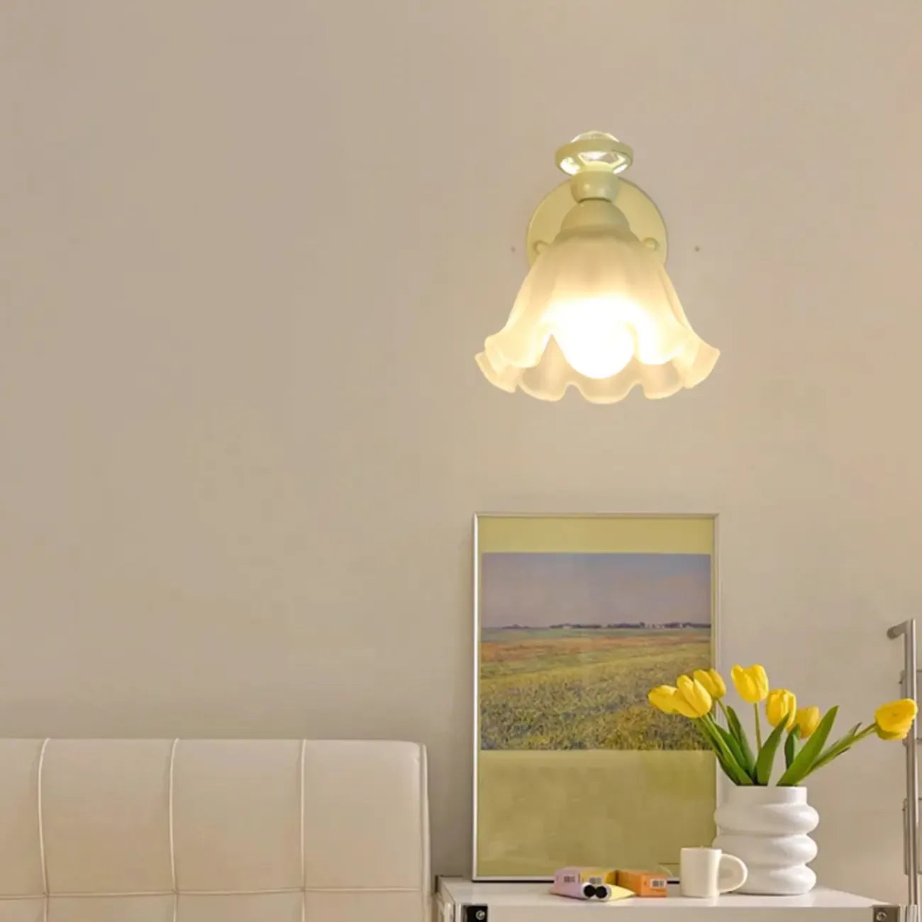 Applique murale moderne de 12,5 à 22,5 cm en forme de fleur pour chambre à coucher