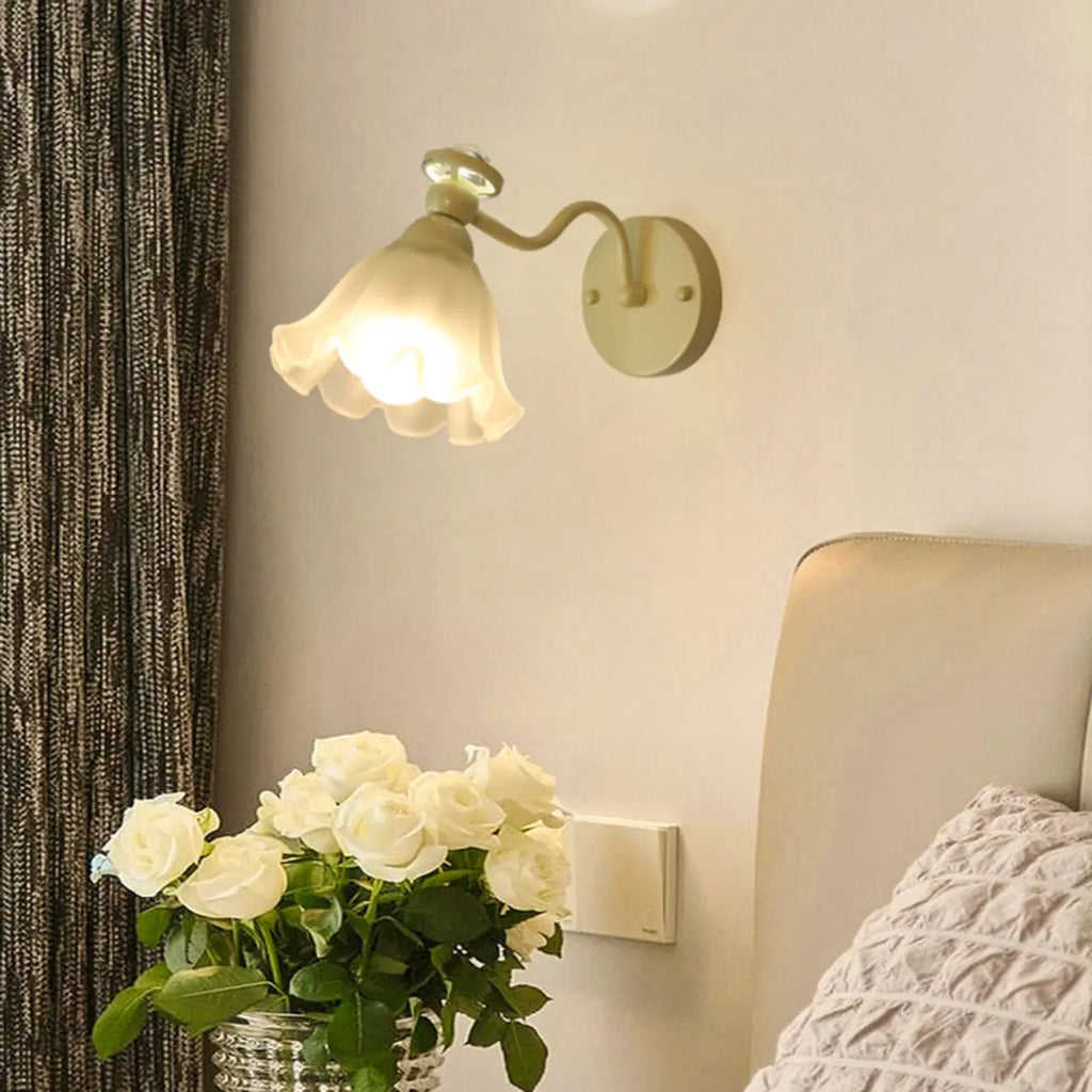 Applique murale moderne de 12,5 à 22,5 cm en forme de fleur pour chambre à coucher