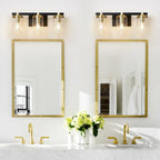Applique murale moderne en verre doré à 3 lumières LED pour salle de bain