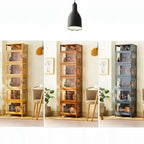 Vitrine moderne en bambou gris et verre pour salon