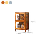 Vitrine moderne en bambou gris et verre pour salon