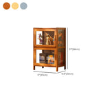 Vitrine moderne en bambou gris et verre pour salon