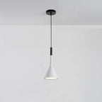 Lampada a sospensione da camera da letto, minimalista, cono in alluminio grigio