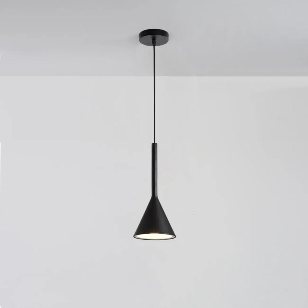 Lampada a sospensione da camera da letto, minimalista, cono in alluminio grigio