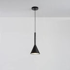 Lampada a sospensione da camera da letto, minimalista, cono in alluminio grigio