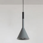 Lampada a sospensione da camera da letto, minimalista, cono in alluminio grigio