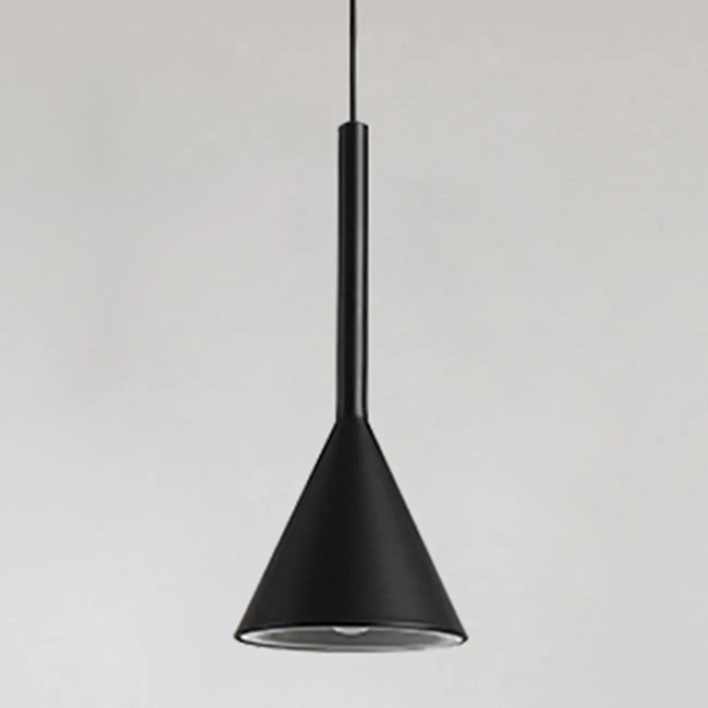 Lampada a sospensione da camera da letto, minimalista, cono in alluminio grigio
