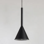 Lampada a sospensione da camera da letto, minimalista, cono in alluminio grigio