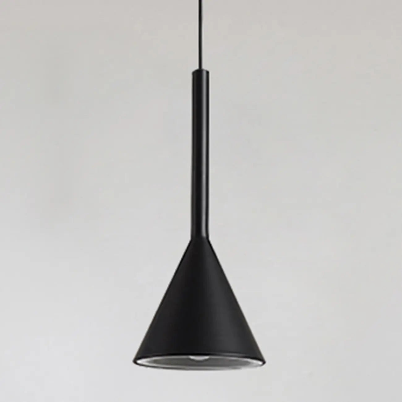 Lampada a sospensione da camera da letto, minimalista, cono in alluminio grigio