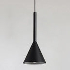 Lampada a sospensione da camera da letto, minimalista, cono in alluminio grigio