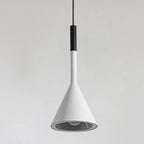 Lampada a sospensione da camera da letto, minimalista, cono in alluminio grigio