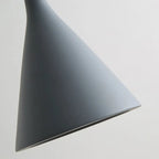 Lampada a sospensione da camera da letto, minimalista, cono in alluminio grigio