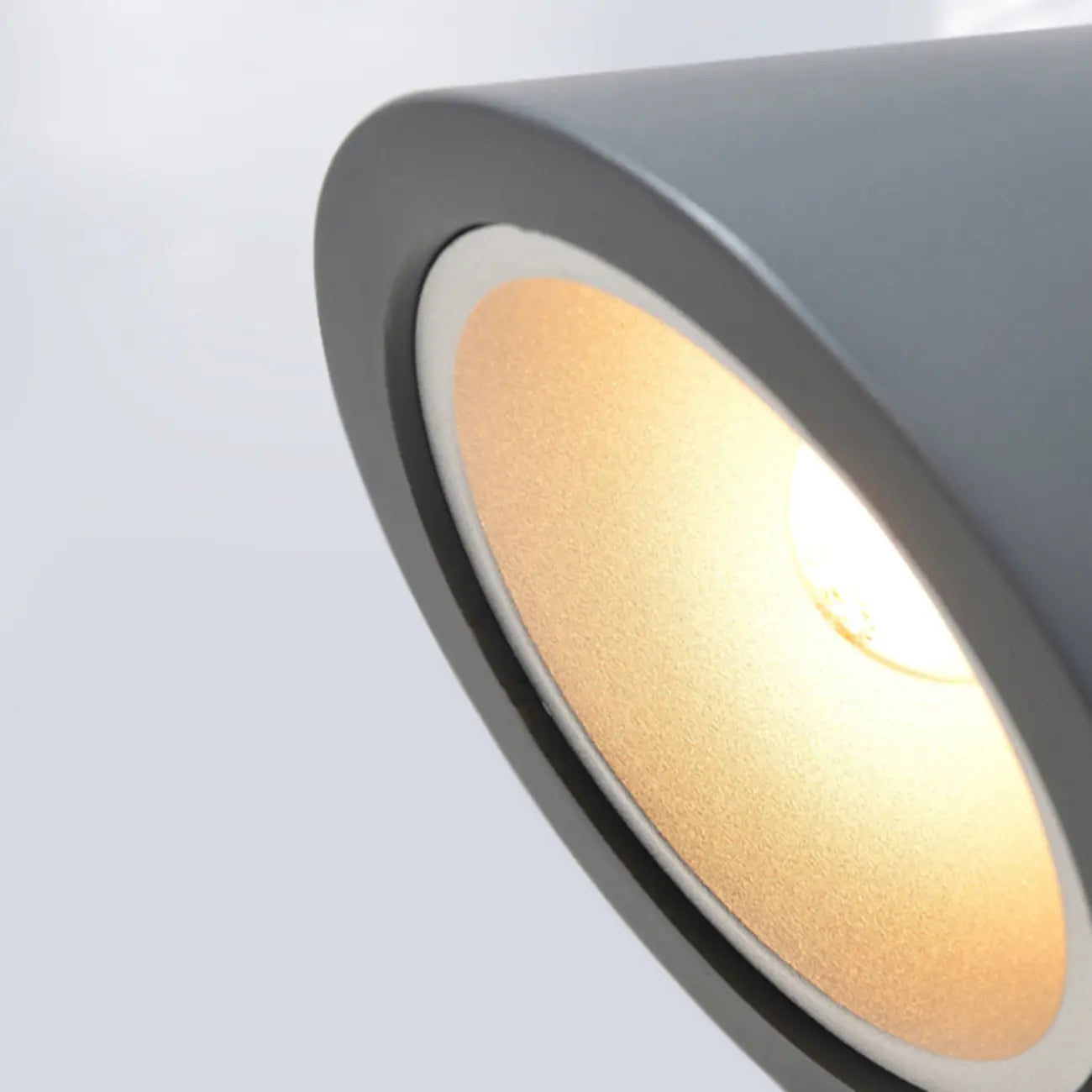 Lampada a sospensione da camera da letto, minimalista, cono in alluminio grigio