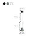 Lampada a sospensione da camera da letto, minimalista, cono in alluminio grigio