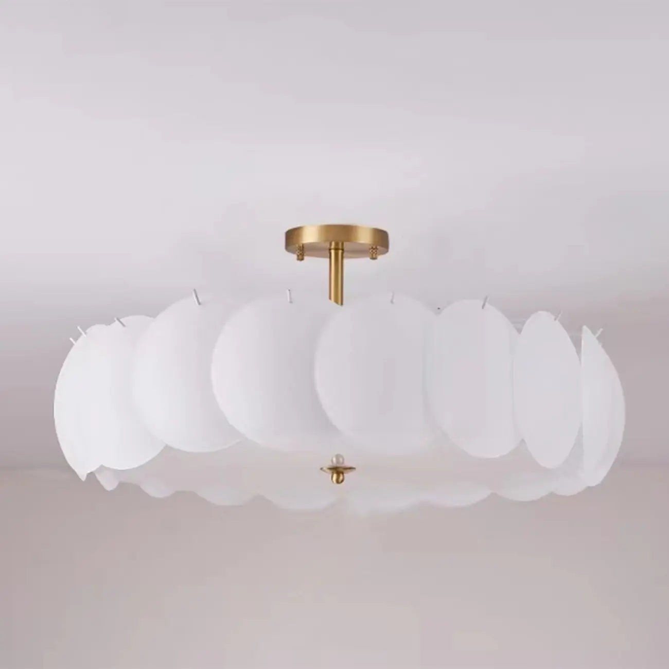 Plafonnier semi-encastré en verre doré White Circle