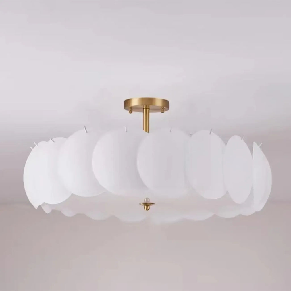 Plafonnier semi-encastré en verre doré White Circle