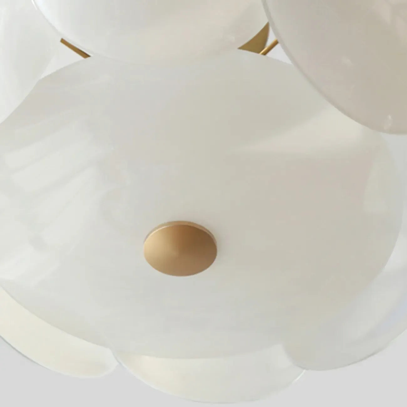 Plafonnier semi-encastré en verre doré White Circle
