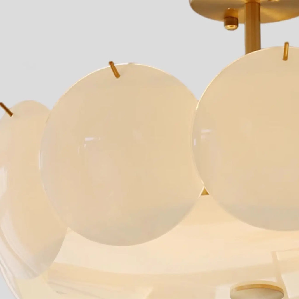 Plafonnier semi-encastré en verre doré White Circle
