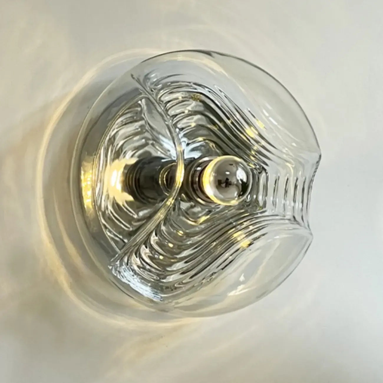 Applique murale ronde contemporaine en verre transparent