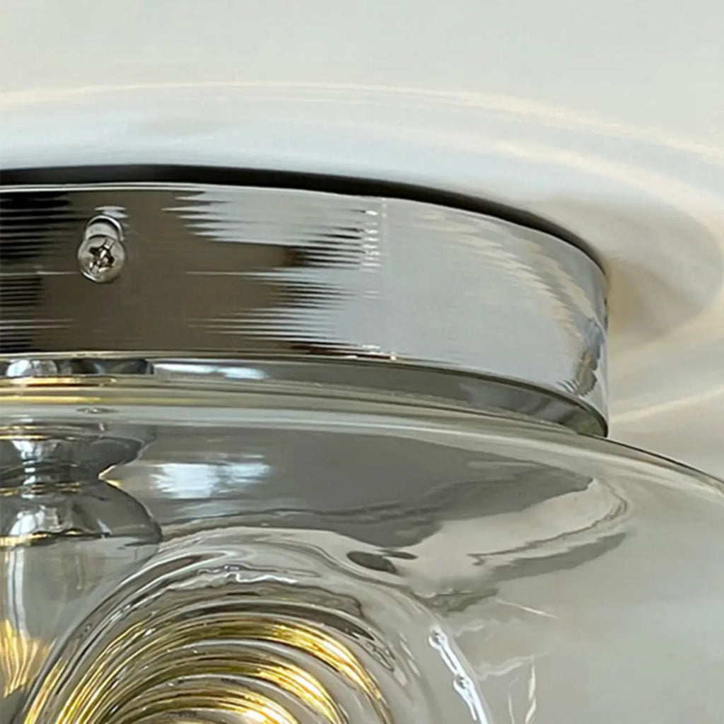 Applique murale ronde contemporaine en verre transparent