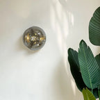 Applique murale ronde contemporaine en verre transparent