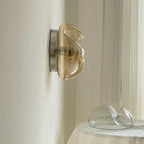 Applique murale ronde contemporaine en verre transparent