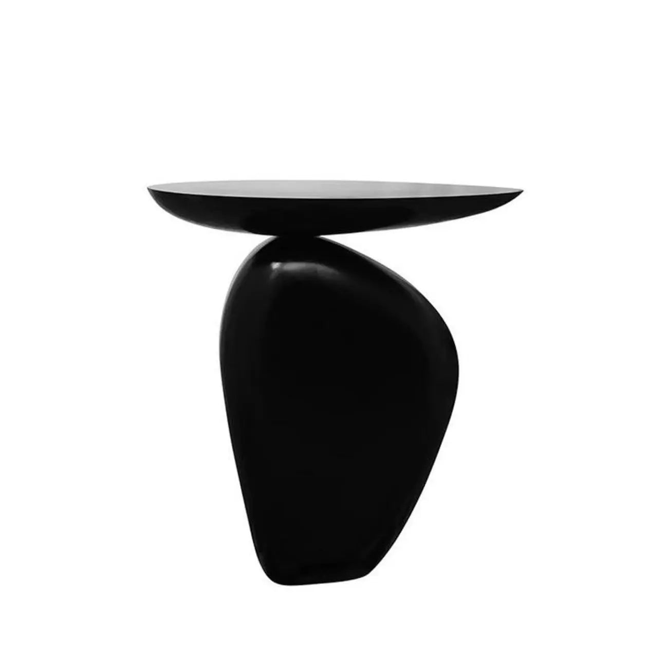 Table d'appoint moderne noire avec piètement en acier