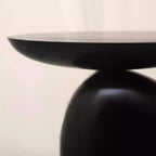Table d'appoint moderne noire avec piètement en acier