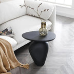 Table d'appoint moderne noire avec piètement en acier