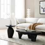 Table d'appoint moderne noire avec piètement en acier