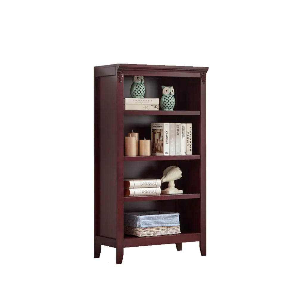 Bibliothèque moderne en bois avec étagères verticales réglables, couleur noyer foncé