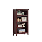Bibliothèque moderne en bois avec étagères verticales réglables, couleur noyer foncé