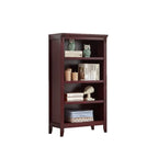 Bibliothèque moderne en bois avec étagères verticales réglables, couleur noyer foncé