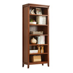 Bibliothèque moderne en bois avec étagères verticales réglables, couleur noyer foncé