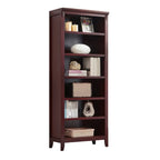 Bibliothèque moderne en bois avec étagères verticales réglables, couleur noyer foncé