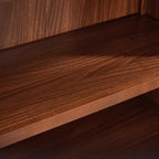 Bibliothèque moderne en bois avec étagères verticales réglables, couleur noyer foncé