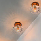 Plafonnier LED semi-encastré en verre vintage pour couloir