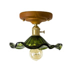 Plafonnier LED semi-encastré en verre vintage pour couloir