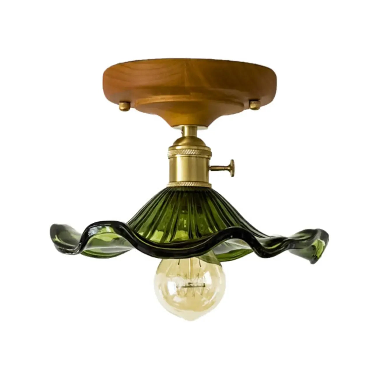 Plafonnier LED semi-encastré en verre vintage pour couloir
