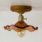Plafonnier LED semi-encastré en verre vintage pour couloir
