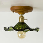 Plafonnier LED semi-encastré en verre vintage pour couloir