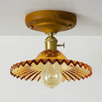 Plafonnier LED semi-encastré en verre vintage pour couloir