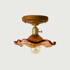 Plafonnier LED semi-encastré en verre vintage pour couloir
