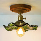 Plafonnier LED semi-encastré en verre vintage pour couloir