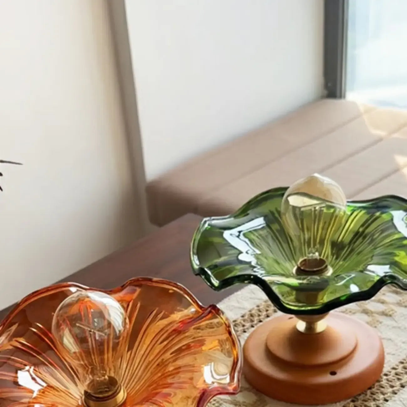 Plafonnier LED semi-encastré en verre vintage pour couloir