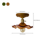 Plafonnier LED semi-encastré en verre vintage pour couloir