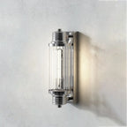 Applique murale verticale cylindrique en verre chromé
