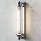 Applique murale verticale cylindrique en verre chromé