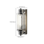 Applique murale verticale cylindrique en verre chromé